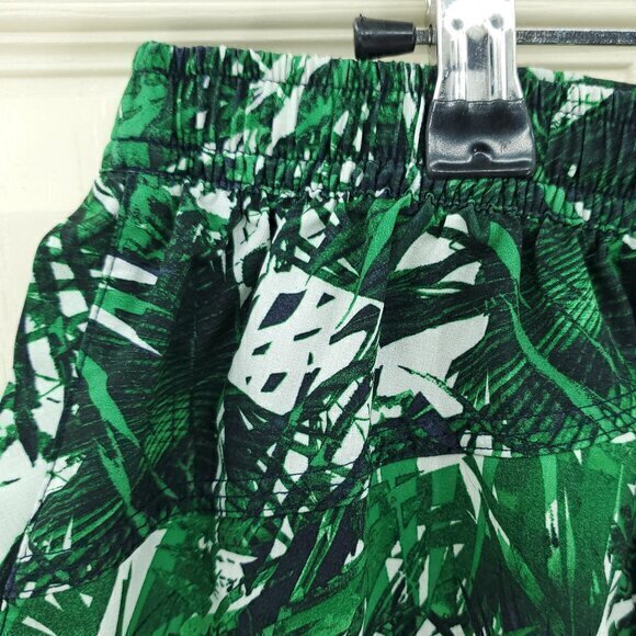 Athleta Tropic Stellar Short Pull On L Palm Tree Print Green/White - Picture 5 of 13